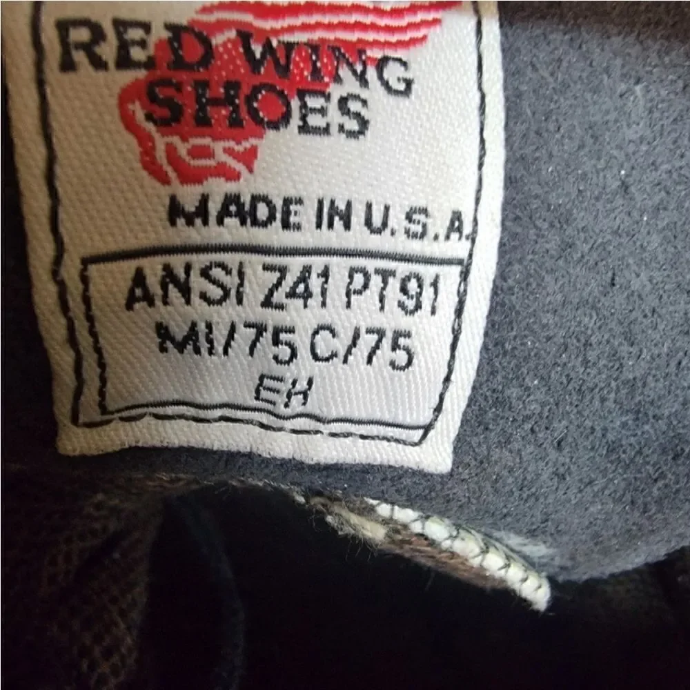COPY - Red Wing Men's Black Leather Gore-Tex  Steel Toe Work Boots. Size 12